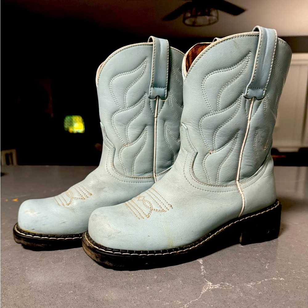 John Fleuvog Baby Blue Cowboy Boots